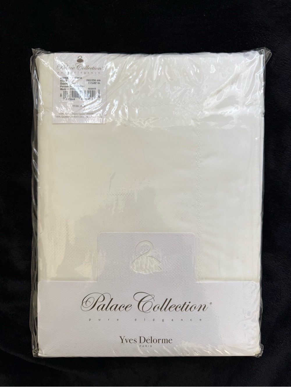 Yves Delorme Palace Roma King Duvet Cover Blanc 500TC Egyptian Cotton NWT